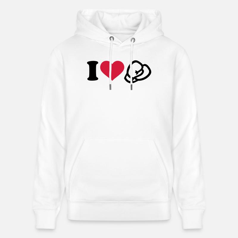 I love Boxe - Sweat à capuche bio CRUISER Stanley/Stella Unisexe - blanc