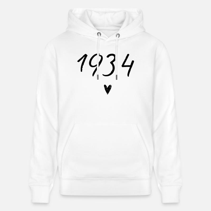 1934 coeur anniversaire - Sweat à capuche bio CRUISER Stanley/Stella Unisexe - blanc