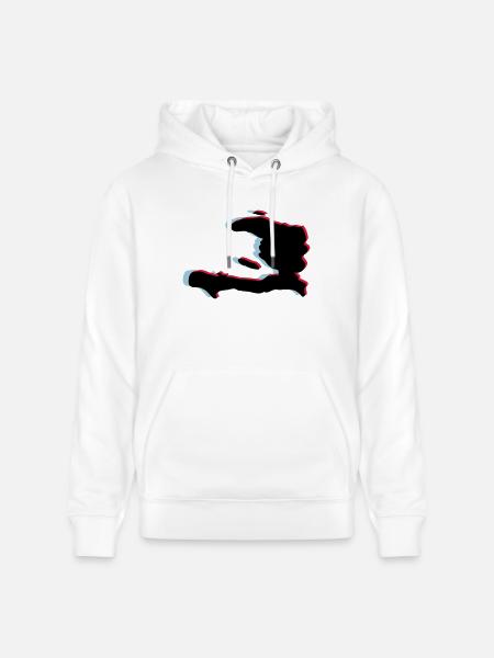 3d anaglyph HAITI green - Stanley/Stella CRUISER Unisex Organic Hoodie - white