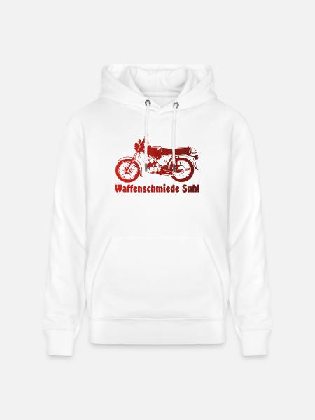 Simson S51 Waffenschmiede - Stanley/Stella Unisex Bio-Hoodie CRUISER - Weiß