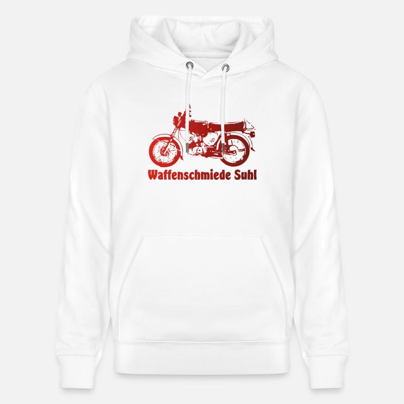 Simson S51 Waffenschmiede - Stanley/Stella Unisex Bio-Hoodie CRUISER  - Weiß