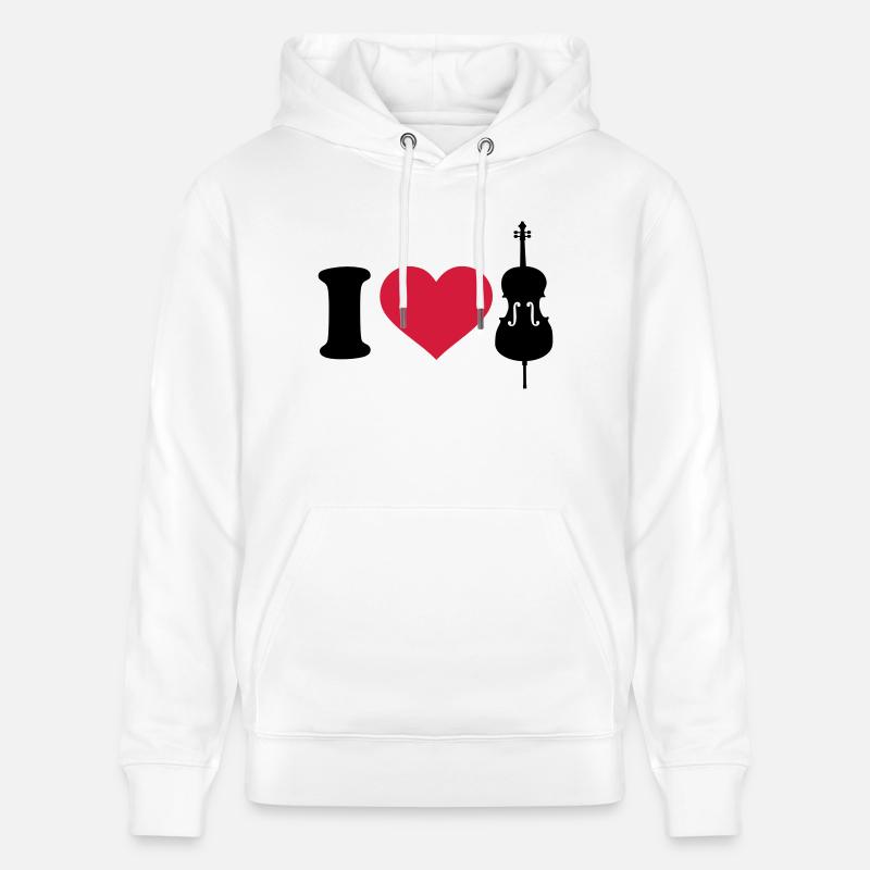 I love Violoncello - Sweat à capuche bio CRUISER Stanley/Stella Unisexe - blanc