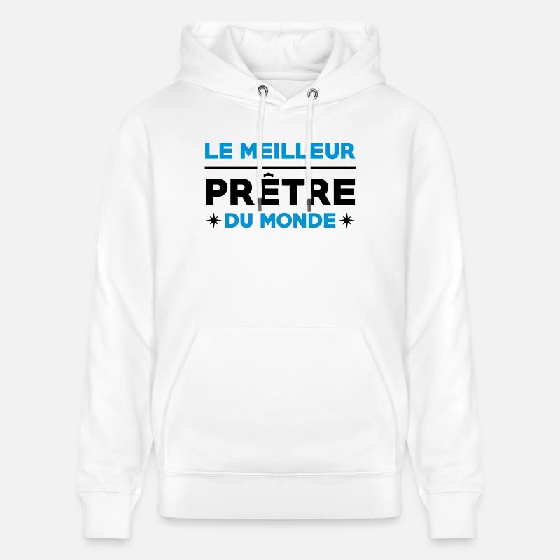 Prêtre / Pretre / Curé / Catho / Catholique - Sweat à capuche bio CRUISER Stanley/Stella Unisexe - blanc