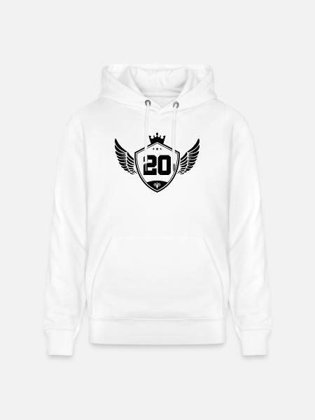20 wappen krone - Stanley/Stella Unisex Bio-Hoodie CRUISER  - Weiß