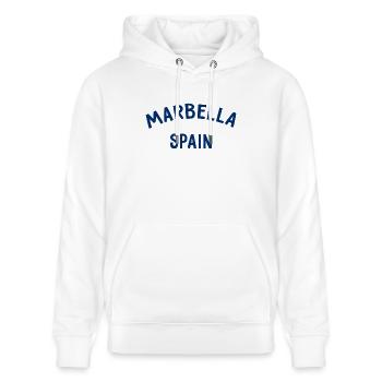 Marbella Spain Spanien Espana - Stanley/Stella Unisex Bio-Hoodie CRUISER  - Weiß - Vorne - Alina (178cm) & Michal (187cm)