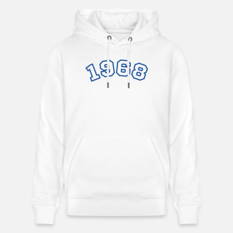 1968 bleu sport - Sweat à capuche bio CRUISER Stanley/Stella Unisexe - blanc