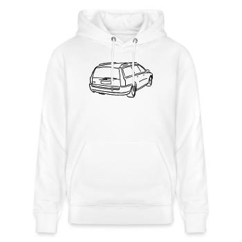  V70 II Shirt - Stanley/Stella Unisex Bio-Hoodie CRUISER  - Weiß - Vorne - Alina (178cm) & Michal (187cm)