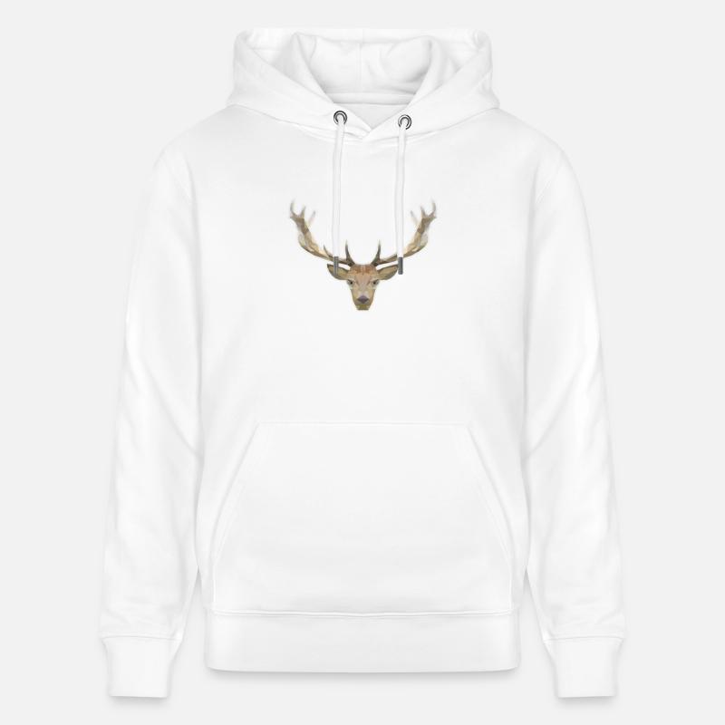 LowPoly "cerf" - Sweat à capuche bio CRUISER Stanley/Stella Unisexe - blanc
