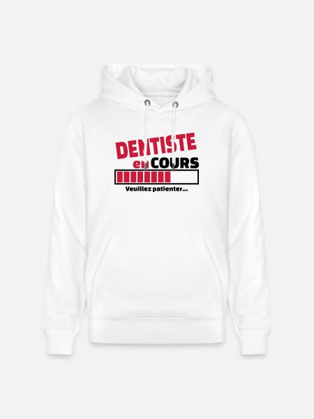 dentiste en cours - Sweat à capuche bio CRUISER Stanley/Stella Unisexe - blanc