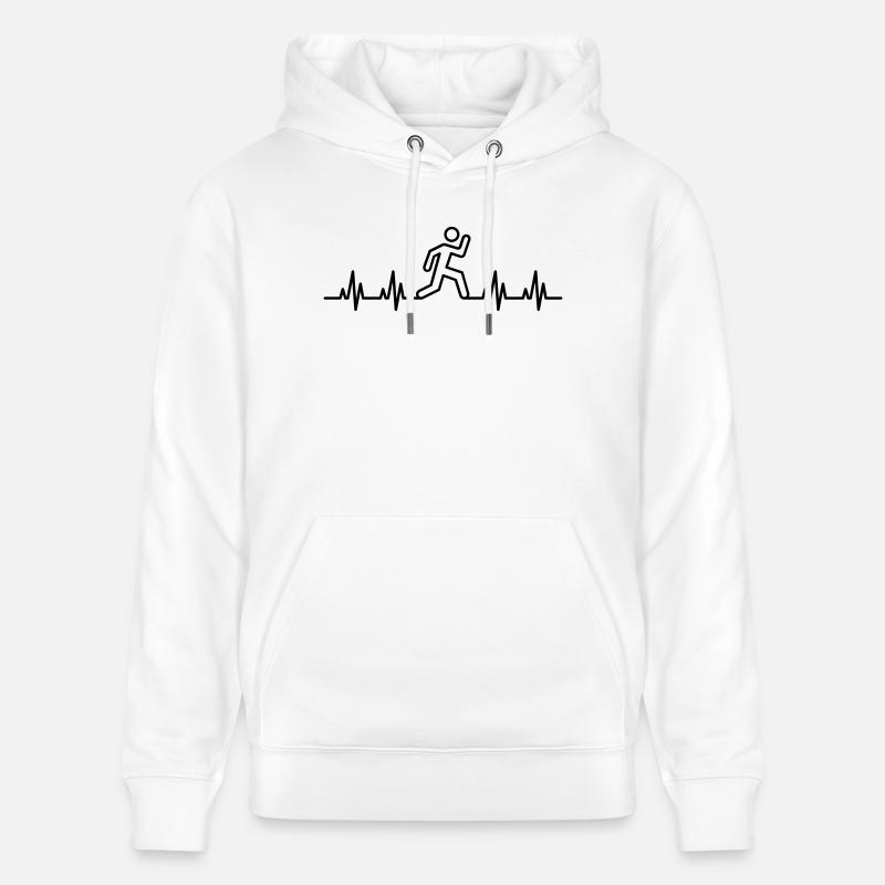 ECG en cours d'exécution - Sweat à capuche bio CRUISER Stanley/Stella Unisexe - blanc