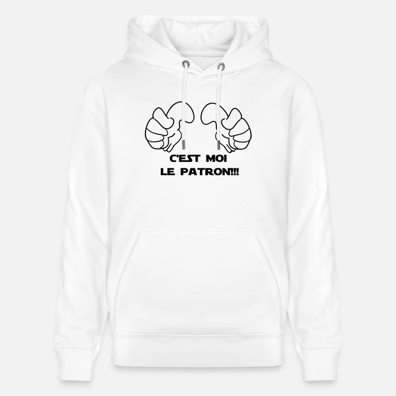 C'EST MOI LE PATRON - Sweat à capuche bio CRUISER Stanley/Stella Unisexe - blanc