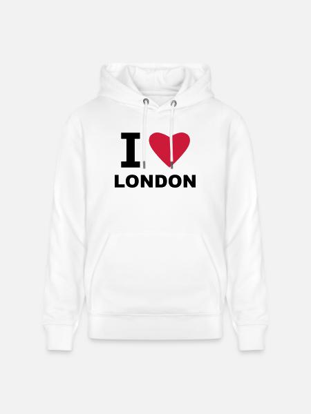 I love London - Stanley/Stella CRUISER Unisex Organic Hoodie - white