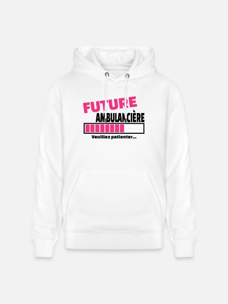 future ambulancière - Sweat à capuche bio CRUISER Stanley/Stella Unisexe - blanc