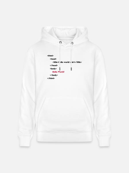 hello_world - Stanley/Stella CRUISER Unisex Organic Hoodie - white