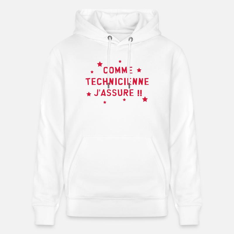 Technicien / Technicienne / Technologie / Pro - Sweat à capuche bio CRUISER Stanley/Stella Unisexe - blanc