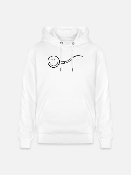 Smiley Sperm - Stanley/Stella CRUISER Unisex Organic Hoodie - white