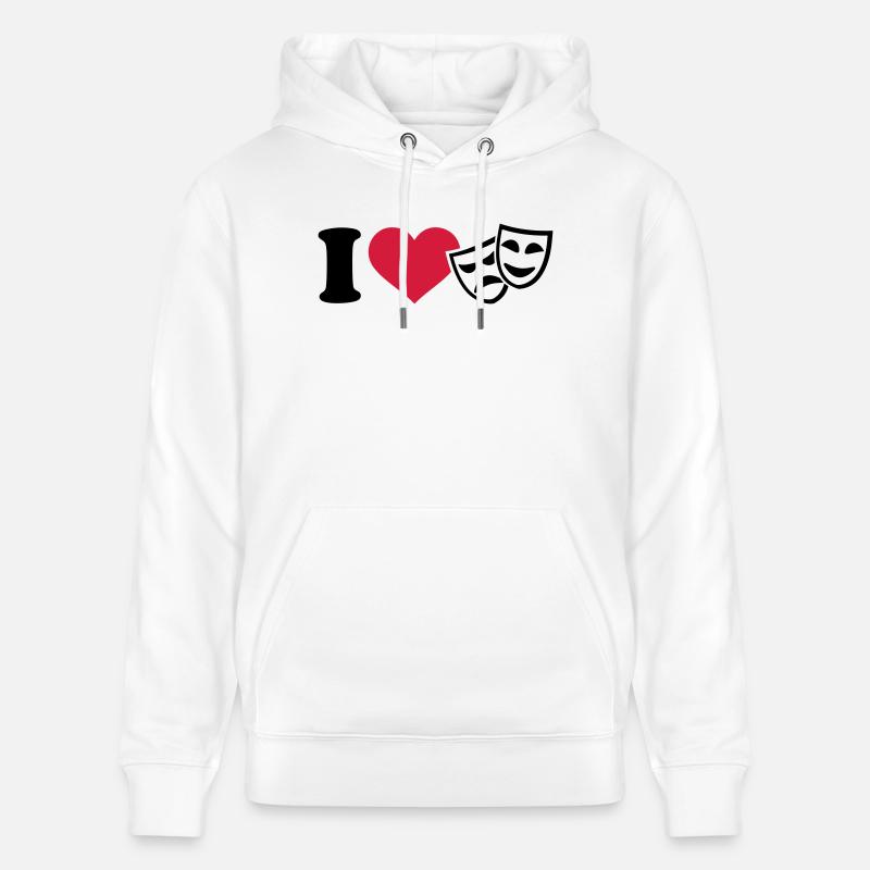I love Théâtre - Sweat à capuche bio CRUISER Stanley/Stella Unisexe - blanc