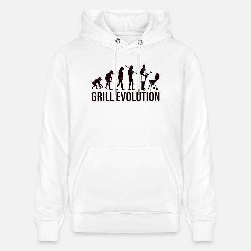 Evolution du gril - Sweat à capuche bio CRUISER Stanley/Stella Unisexe - blanc