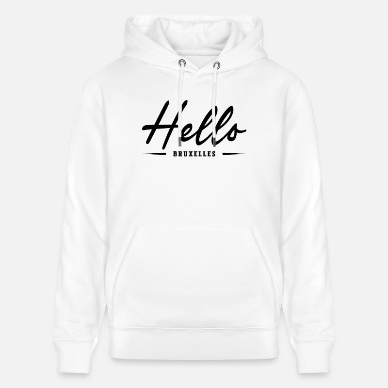 Hello Bruxelles - Sweat à capuche bio CRUISER Stanley/Stella Unisexe - blanc