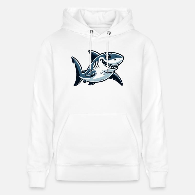 Bande dessinée requin - Sweat à capuche bio CRUISER Stanley/Stella Unisexe - blanc