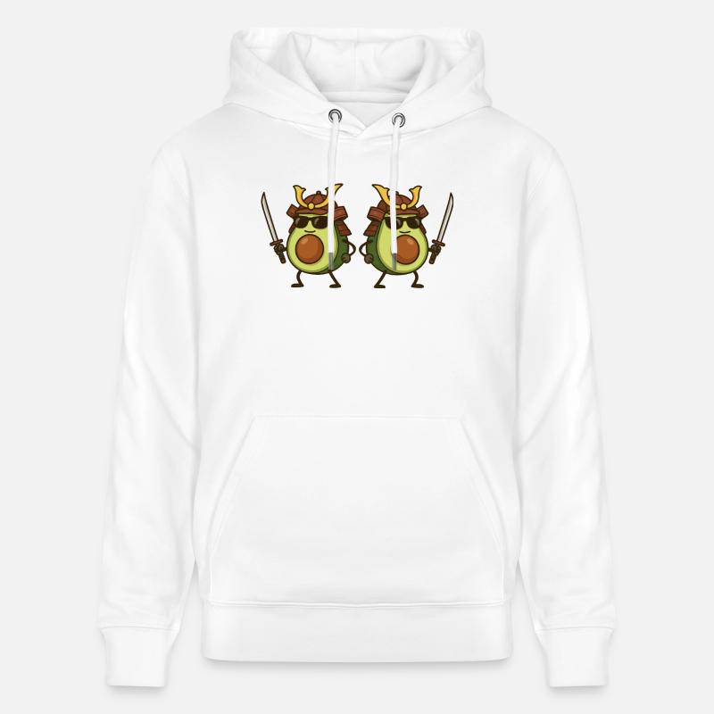 Avocado Samurai 2 - Stanley/Stella CRUISER Unisex Organic Hoodie - white