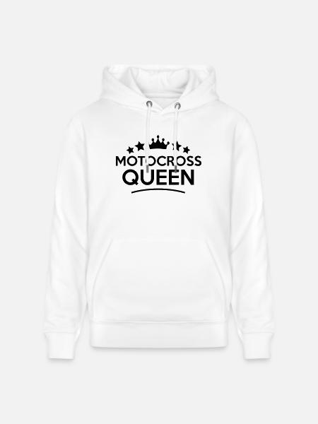 motocross queen stars - Stanley/Stella CRUISER Unisex Organic Hoodie - white