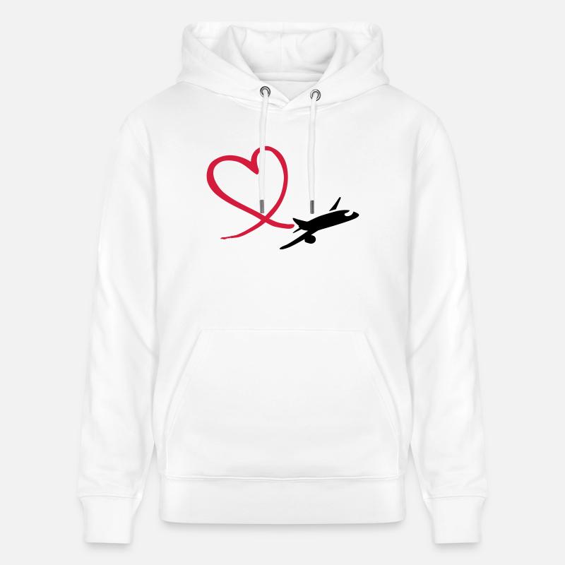 Flugzeug - Stanley/Stella Unisex Bio-Hoodie CRUISER  - Weiß
