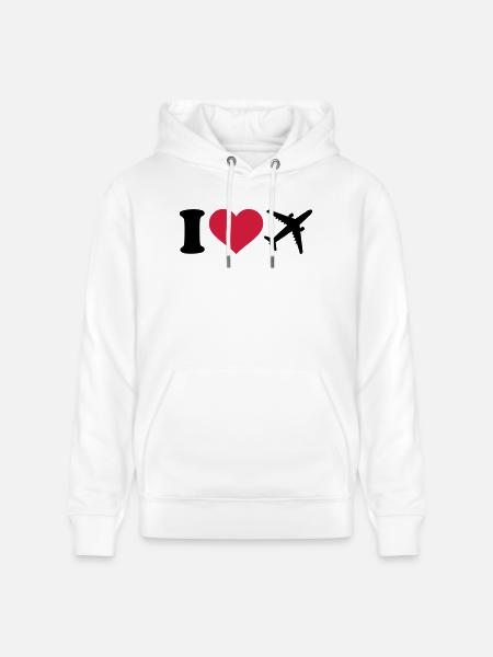 Flugzeug - Stanley/Stella Unisex Bio-Hoodie CRUISER  - Weiß