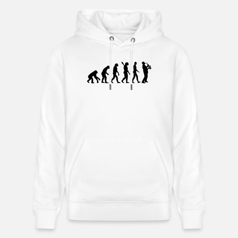 Evolution Saxophone - Stanley/Stella CRUISER Unisex Organic Hoodie - white