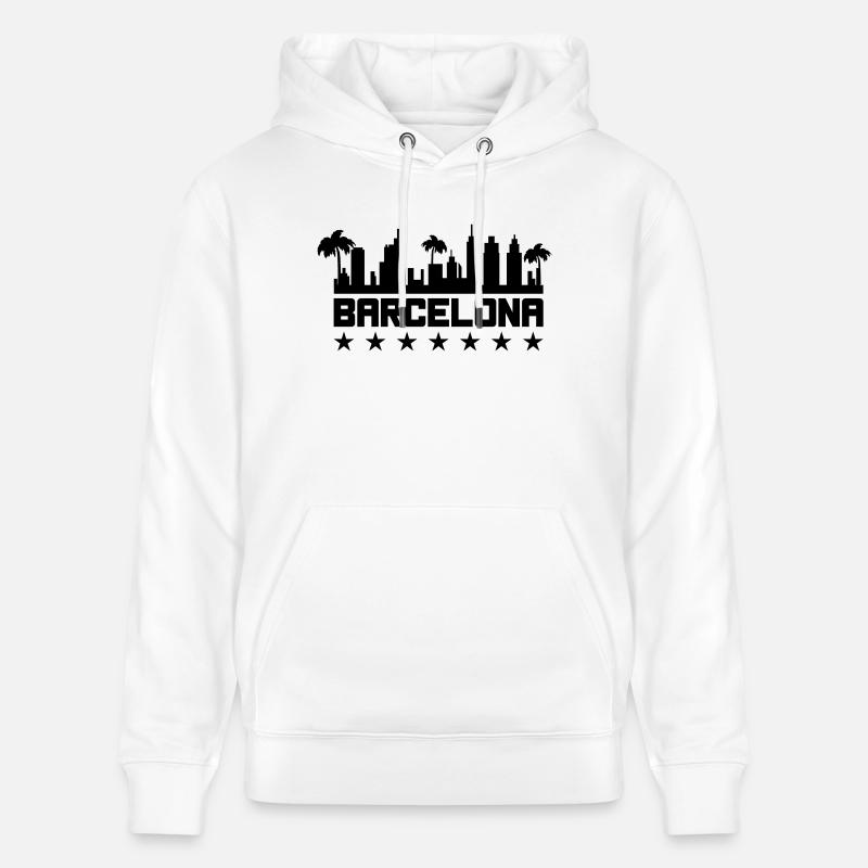 Barcelone - Sweat à capuche bio CRUISER Stanley/Stella Unisexe - blanc