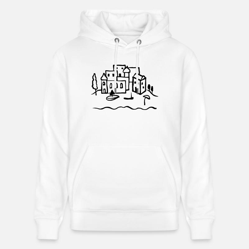 Voiliers - village de pêcheurs - Sweat à capuche bio CRUISER Stanley/Stella Unisexe - blanc
