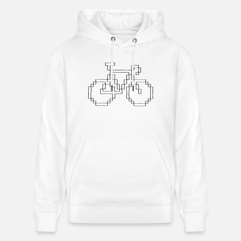 Pixel Hand Drawn Bike - Sweat à capuche bio CRUISER Stanley/Stella Unisexe - blanc
