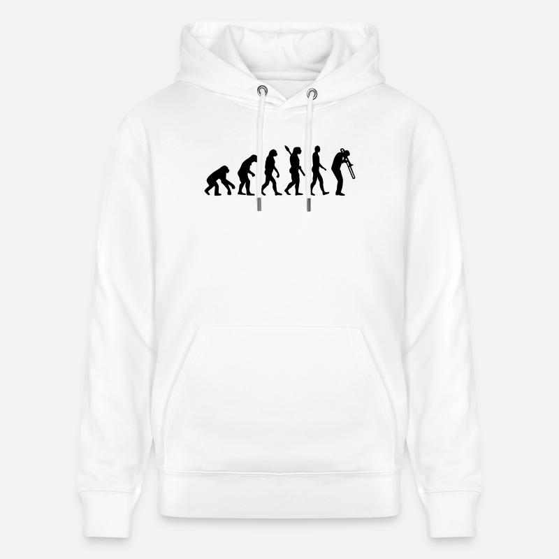 Evolution Trombone - Sweat à capuche bio CRUISER Stanley/Stella Unisexe - blanc