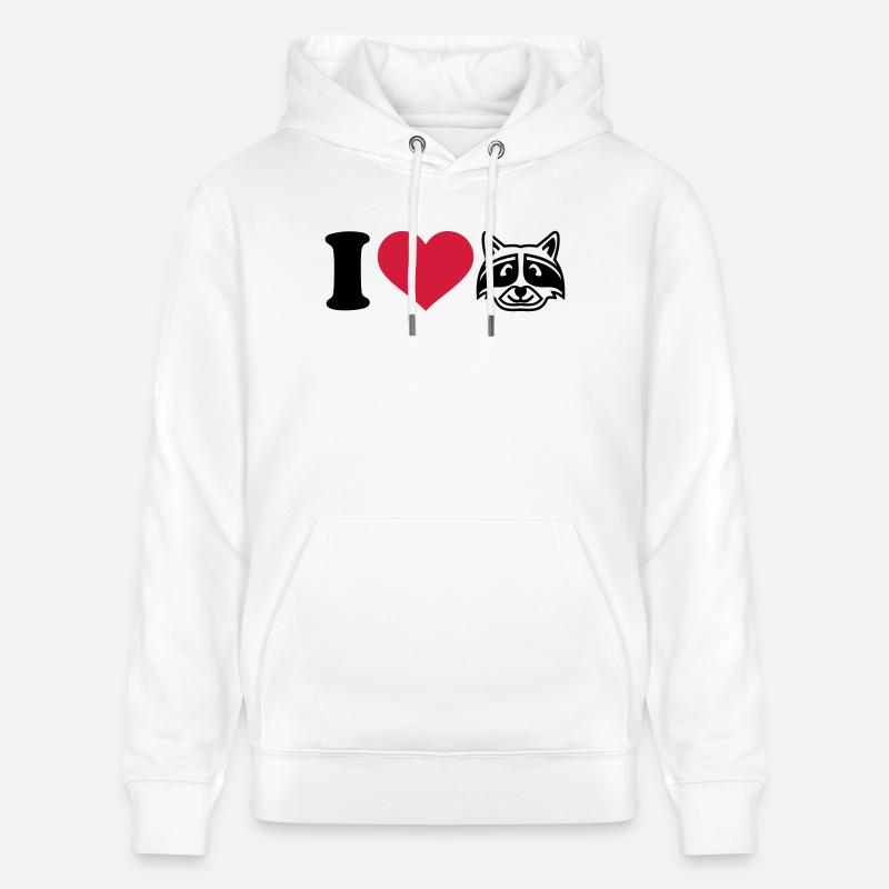 I love Raton laveur - Sweat à capuche bio CRUISER Stanley/Stella Unisexe - blanc
