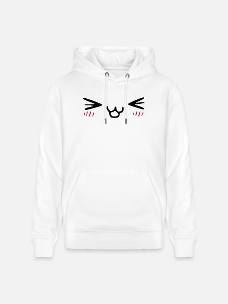 kawaii_face_4 - Stanley/Stella Unisex Bio-Hoodie CRUISER - Weiß