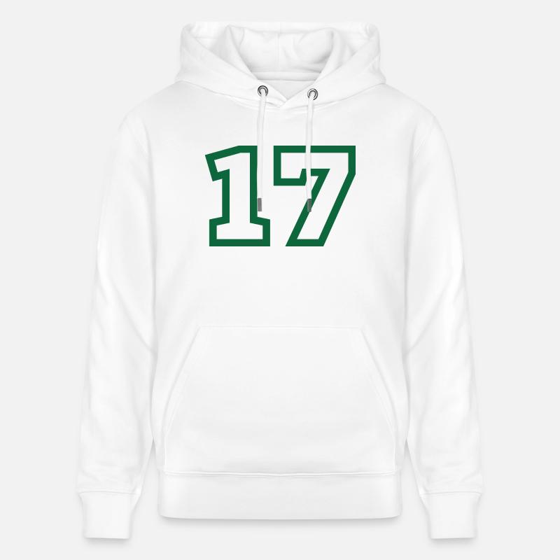 Numéro 17 sport vert - Sweat à capuche bio CRUISER Stanley/Stella Unisexe - blanc