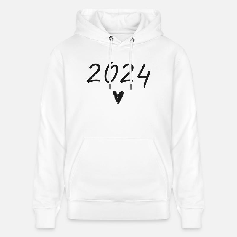 2024 coeur anniversaire - Sweat à capuche bio CRUISER Stanley/Stella Unisexe - blanc