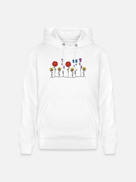 Blumen - Stanley/Stella Unisex Bio-Hoodie CRUISER - Weiß