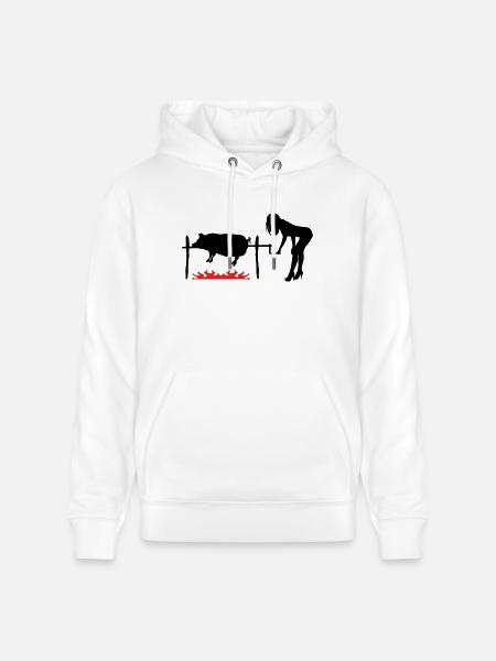BBQ pork - Stanley/Stella CRUISER Unisex Organic Hoodie - white