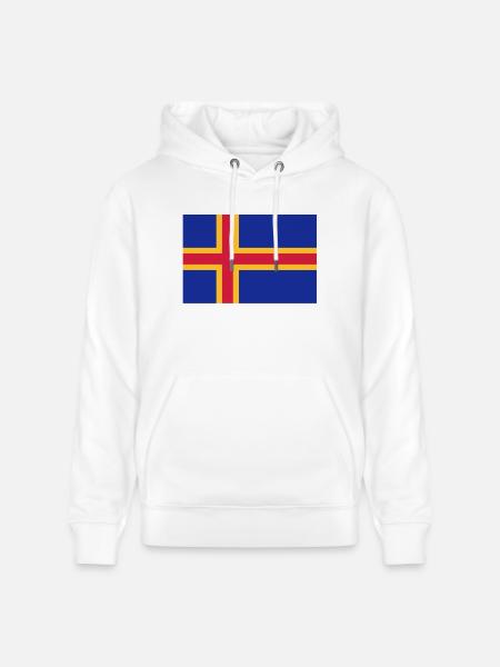 drapeau_aland - Stanley/Stella CRUISER Unisex Organic Hoodie - white