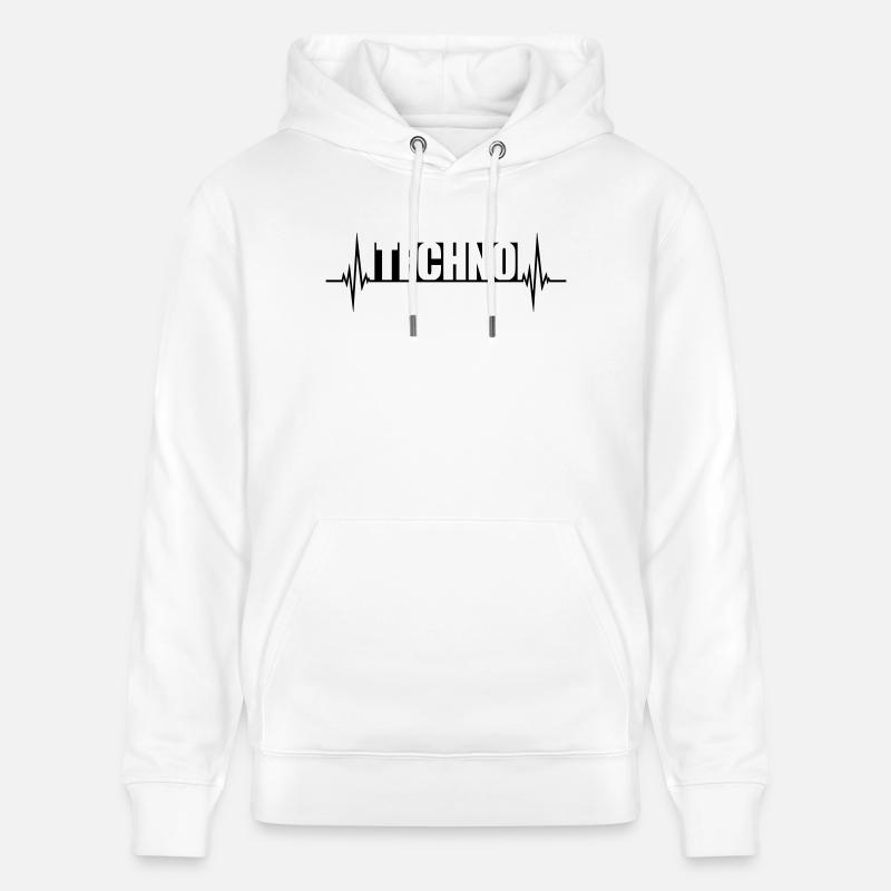 Puls Musique Techno - Sweat à capuche bio CRUISER Stanley/Stella Unisexe - blanc