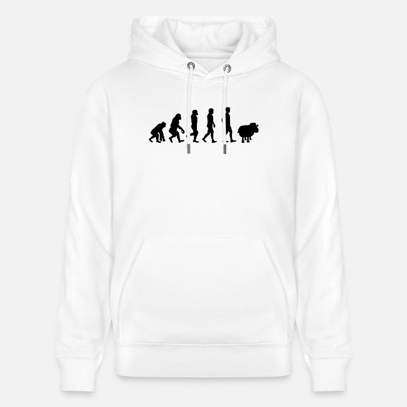 evolution mouton cadeau anti-système complotiste - Sweat à capuche bio CRUISER Stanley/Stella Unisexe - blanc