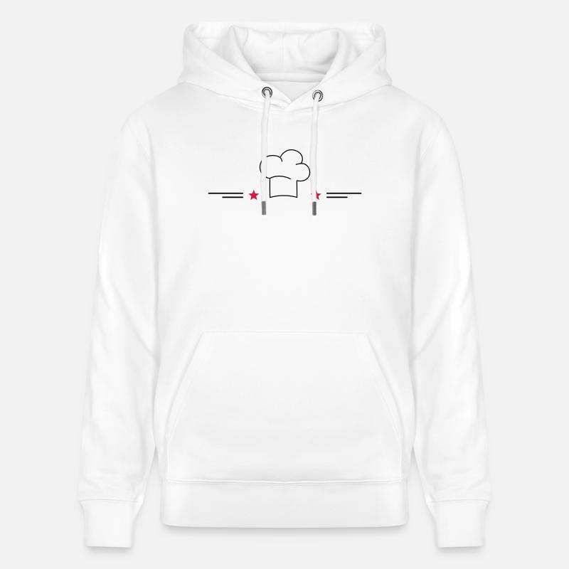 Toque de chef avec étoiles - Sweat à capuche bio CRUISER Stanley/Stella Unisexe - blanc