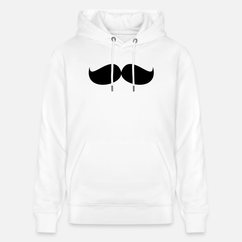 Schnurrbart / Mustache - Stanley/Stella Unisex Bio-Hoodie CRUISER  - Weiß