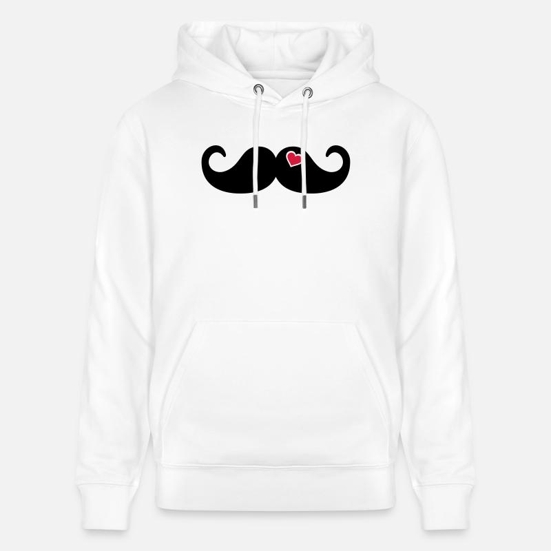 Mustache Bart - Stanley/Stella Unisex Bio-Hoodie CRUISER  - Weiß