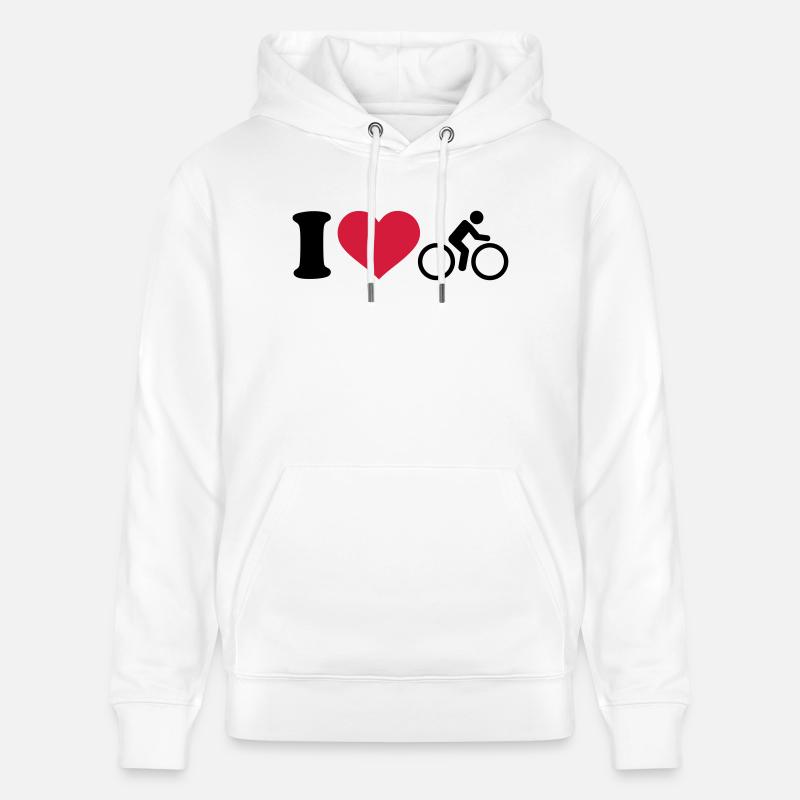 I love Cycling - Sweat à capuche bio CRUISER Stanley/Stella Unisexe - blanc