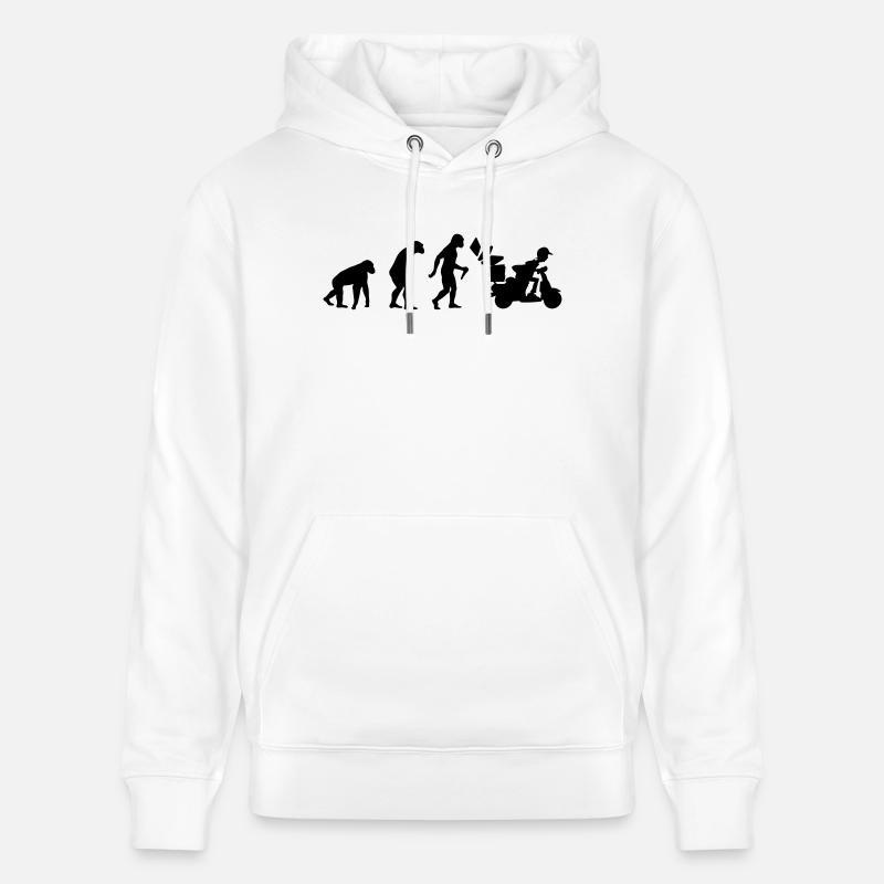 Pizza Delivery Man Evolution - Stanley/Stella Unisex Bio-Hoodie CRUISER  - Weiß