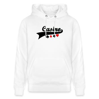 Casino - Poker Blackjack Roulette - jeux de hasard - Sweat à capuche bio CRUISER Stanley/Stella Unisexe - blanc - Devant - Alina (178cm) & Michal (187cm)