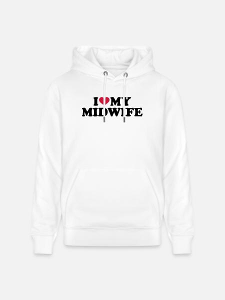 Midwife - Stanley/Stella CRUISER Unisex Organic Hoodie - white