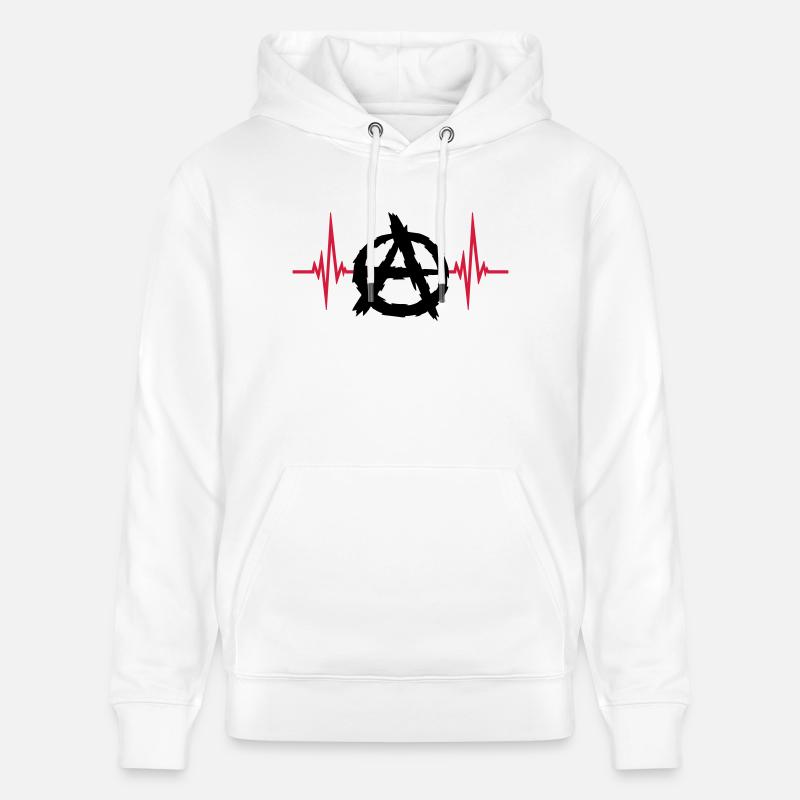 Logo de symbole d'anarchie d'impulsion - Sweat à capuche bio CRUISER Stanley/Stella Unisexe - blanc